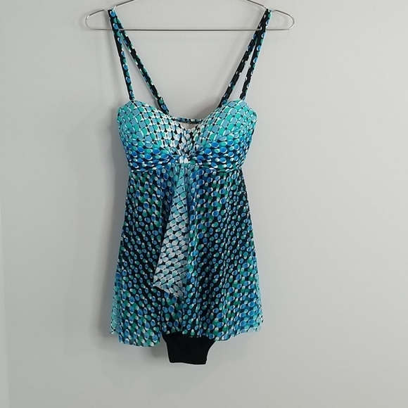 Profile by Gottex Blue & Black Flyaway One piece Swimsuit 8 - Picture 3 of 11